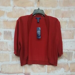 NWT Chaps Women's Red Sweater Cardigan Size M